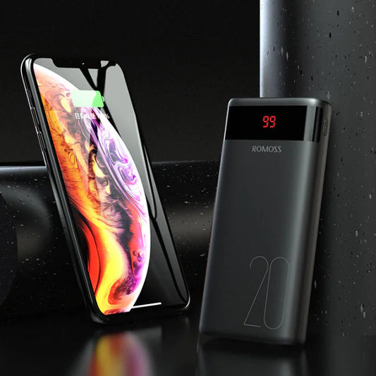 ROMOSS 20000mAh Power Bank with LCD Display & Fast Charge